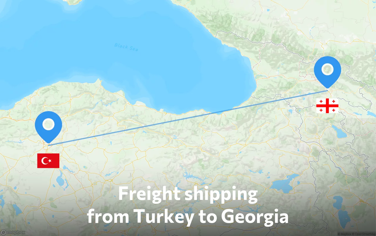 Shipping route from Turkey to Georgia