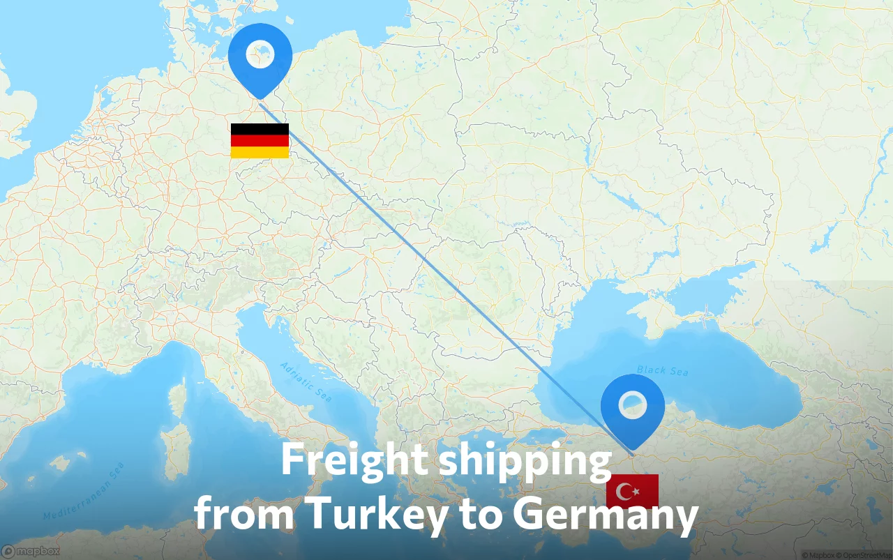 Shipping route from Turkey to Germany