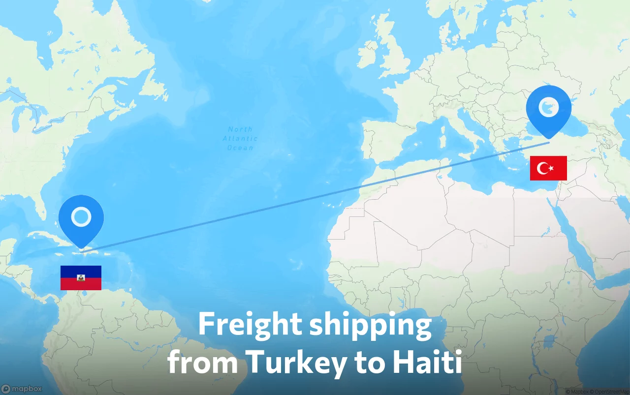 Shipping route from Turkey to Haiti