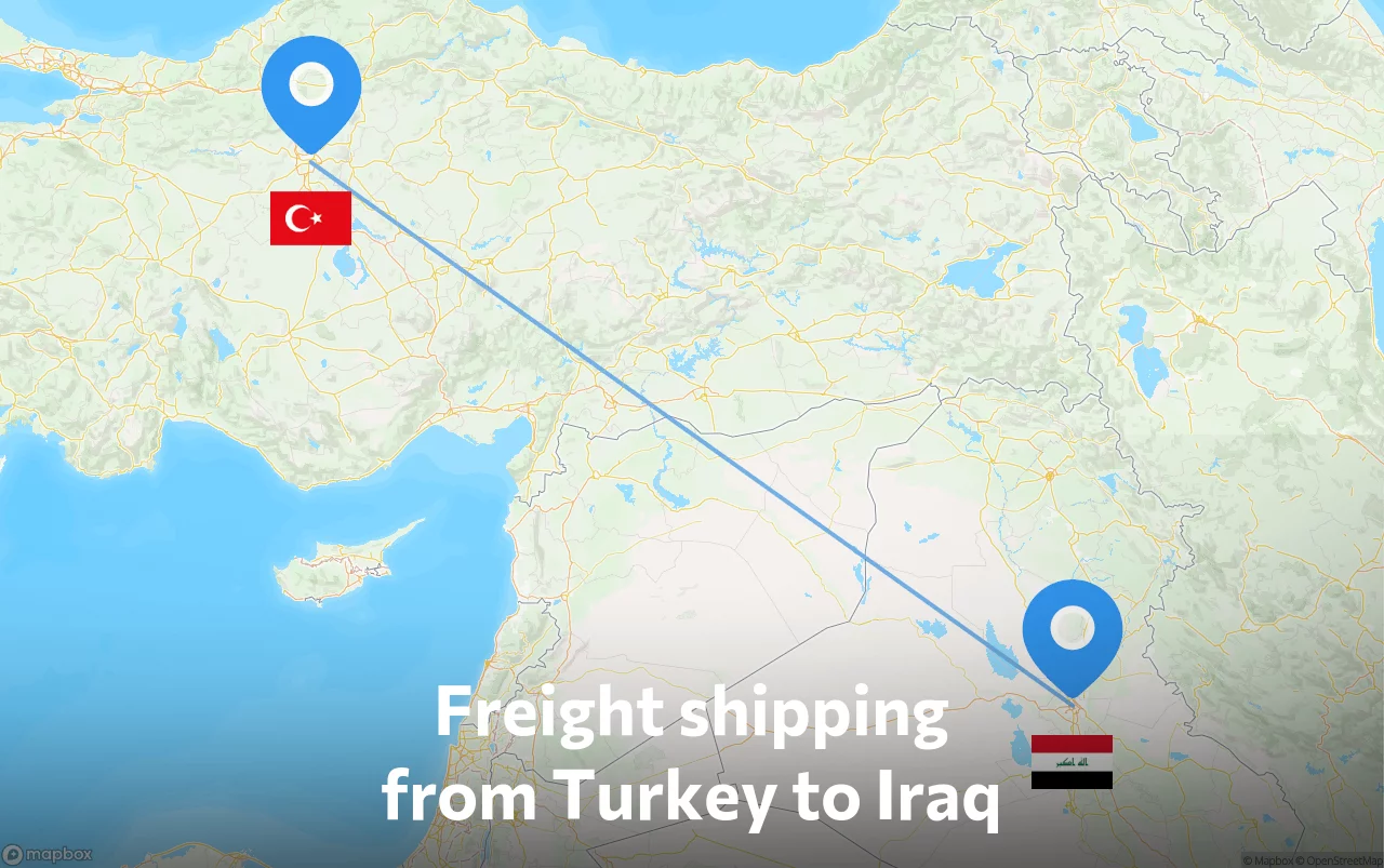 Shipping route from Turkey to Iraq