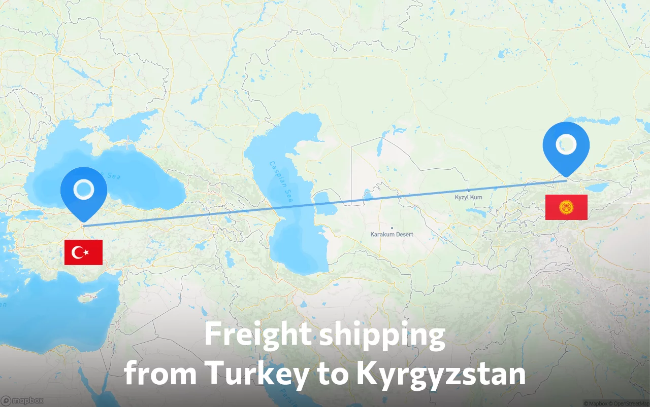 Shipping route from Turkey to Kyrgyzstan