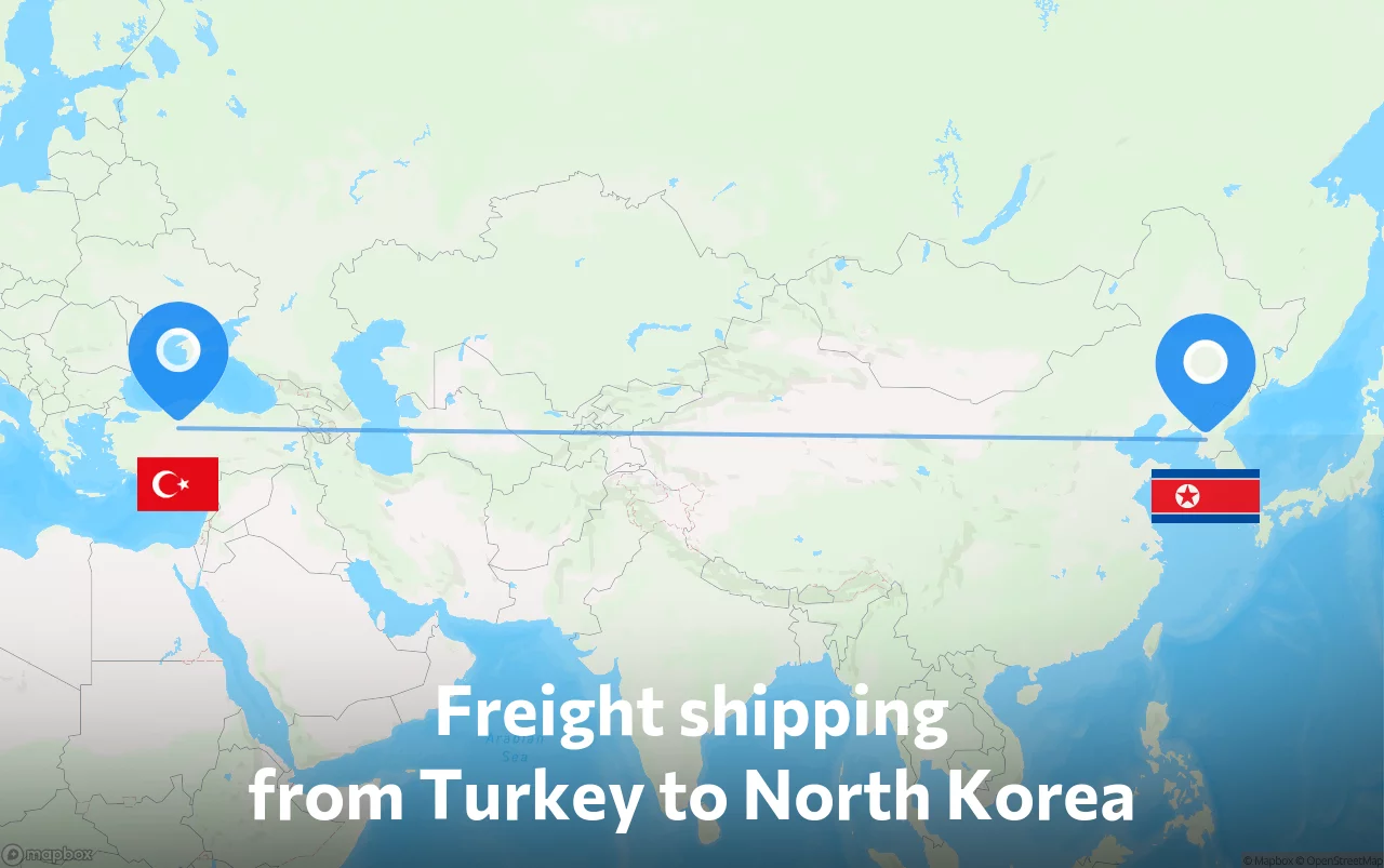 Shipping route from Turkey to North Korea