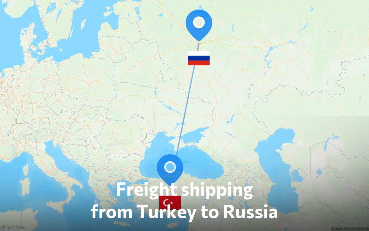 Shipping route from Turkey to Russia