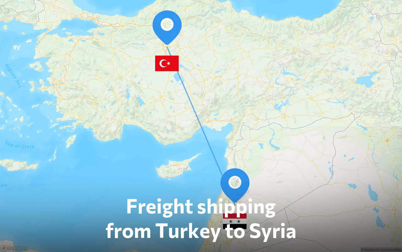 Shipping route from Turkey to Syria