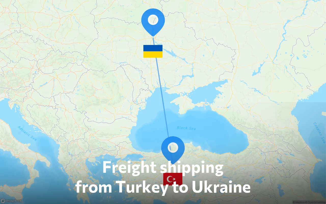 Shipping route from Turkey to Ukraine