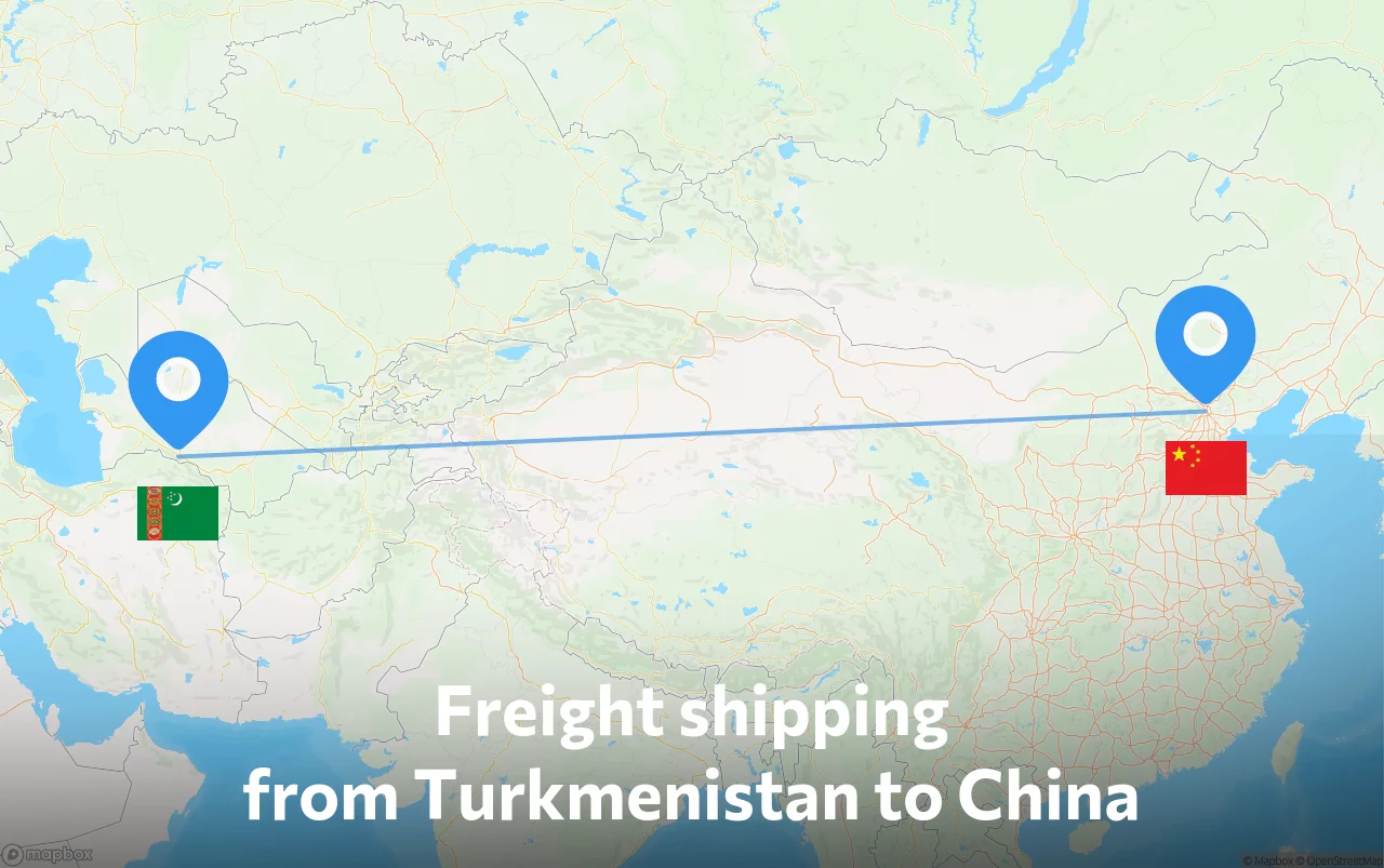 Shipping route from Turkmenistan to China