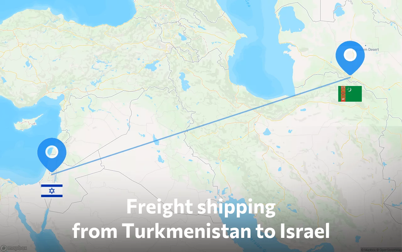 Shipping route from Turkmenistan to Israel