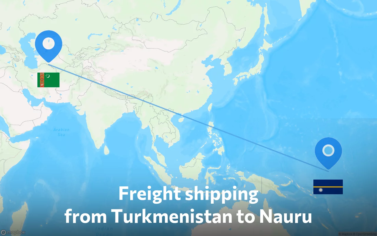Shipping route from Turkmenistan to Nauru
