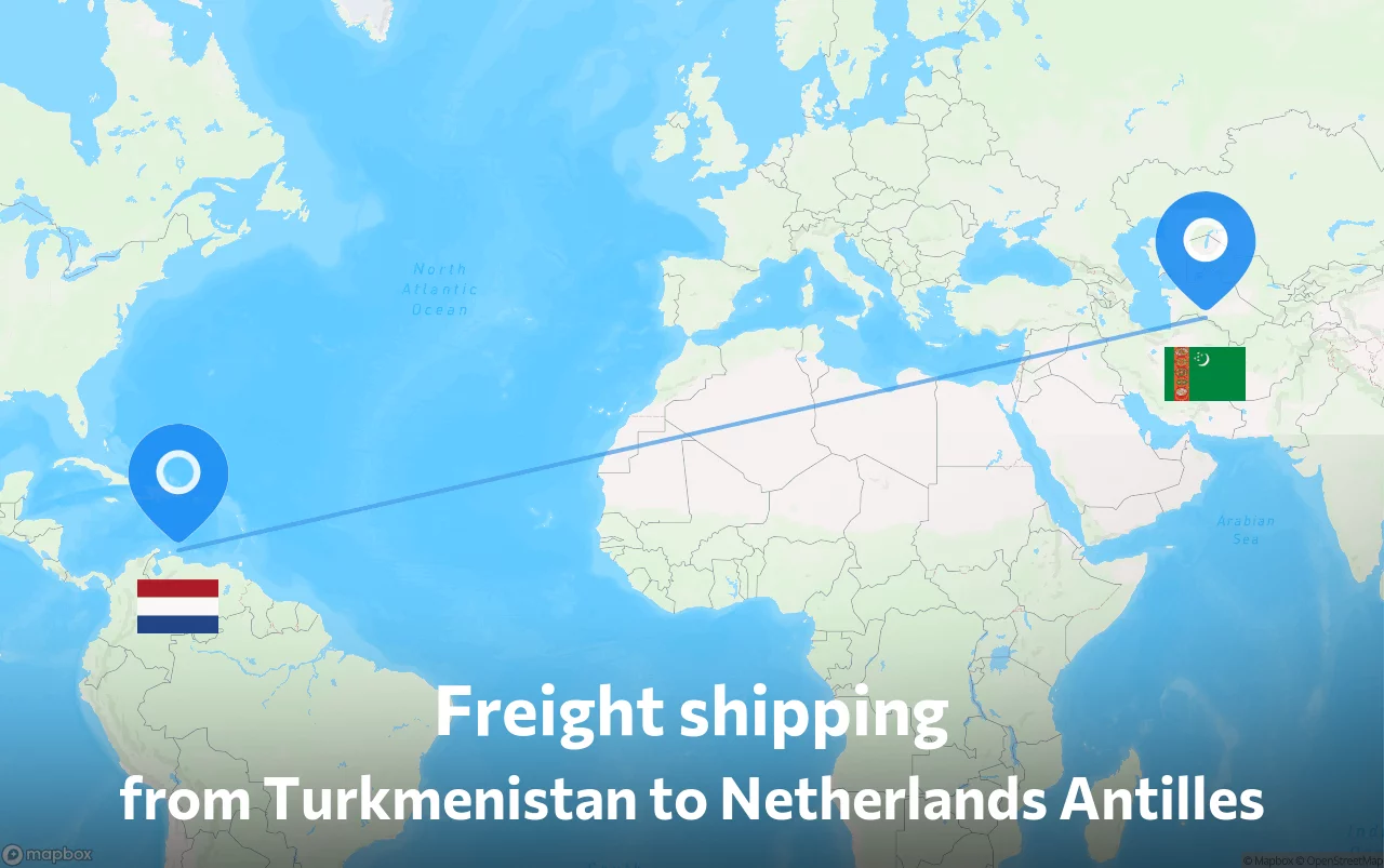 Shipping route from Turkmenistan to Netherlands Antilles