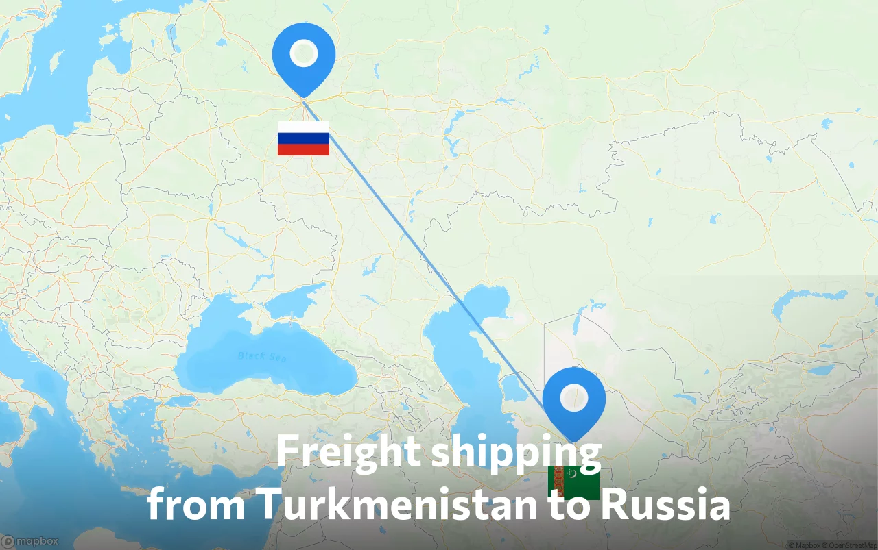 Shipping route from Turkmenistan to Russia