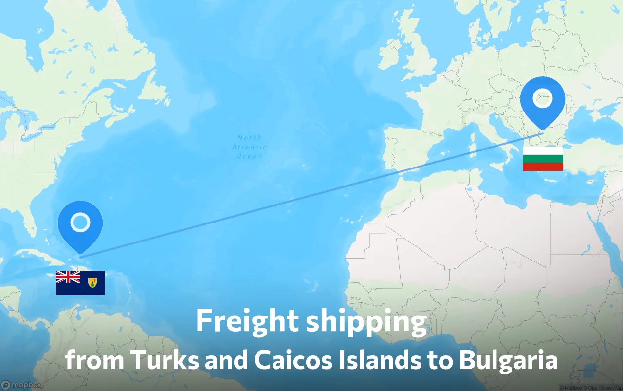 Shipping route from Turks and Caicos Islands to Bulgaria