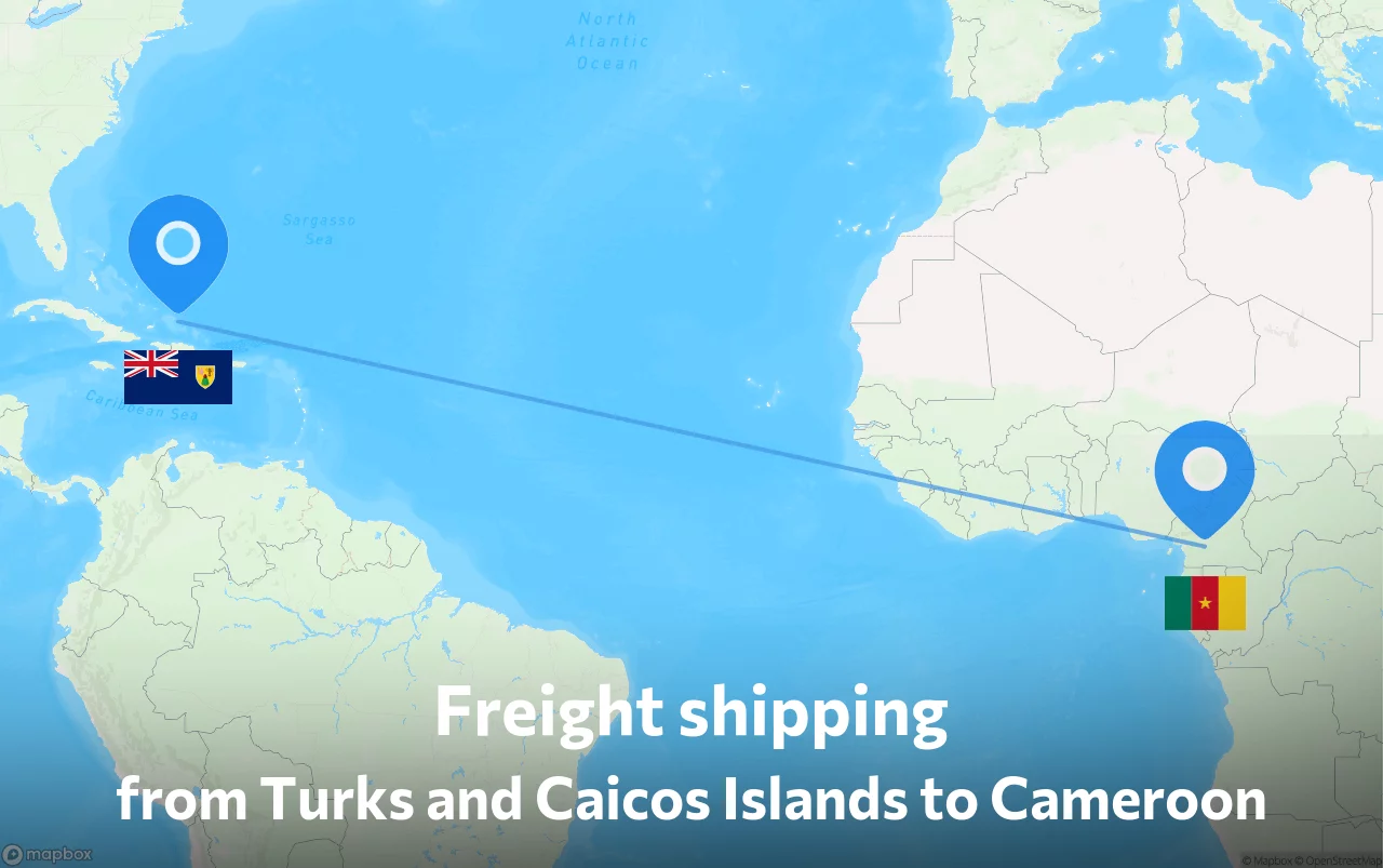 Shipping route from Turks and Caicos Islands to Cameroon