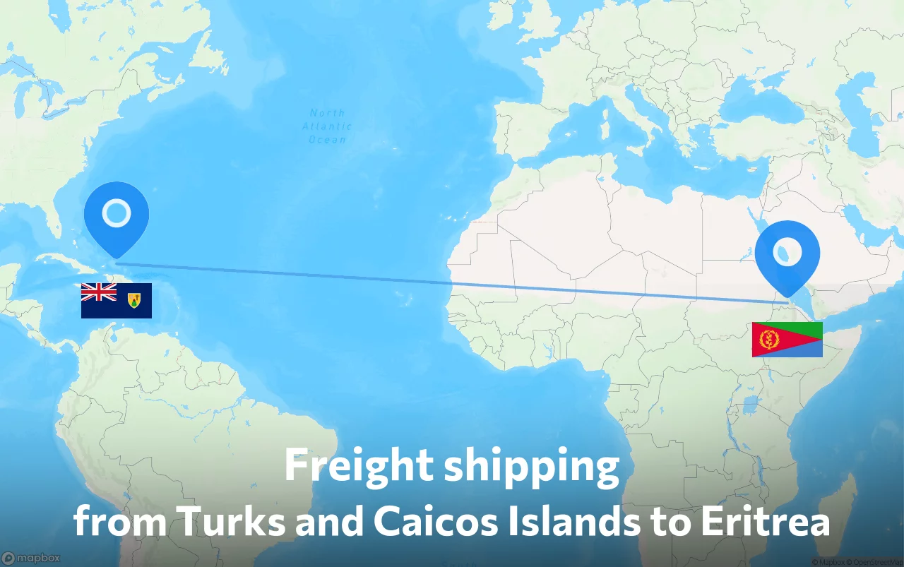 Shipping route from Turks and Caicos Islands to Eritrea