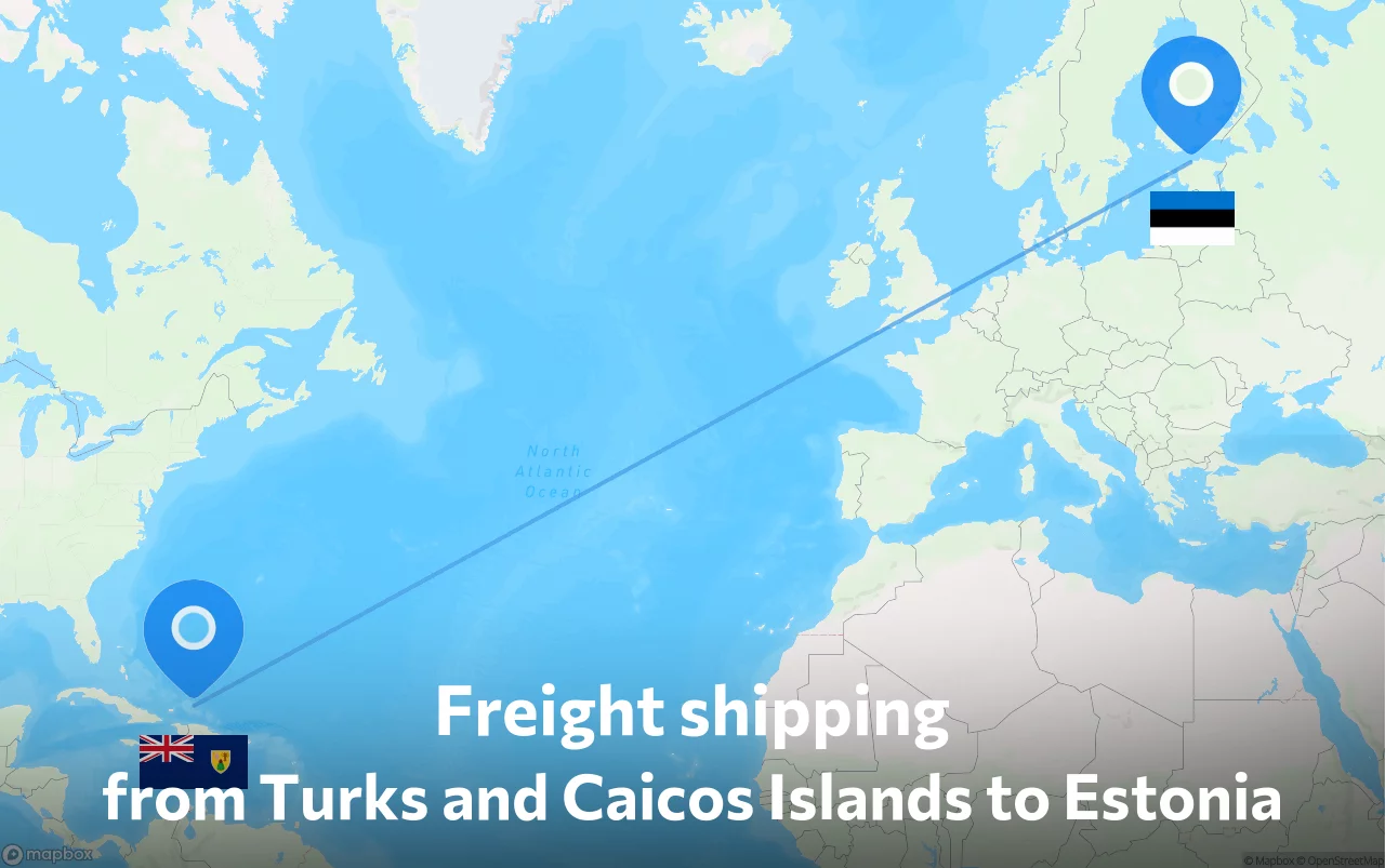 Shipping route from Turks and Caicos Islands to Estonia