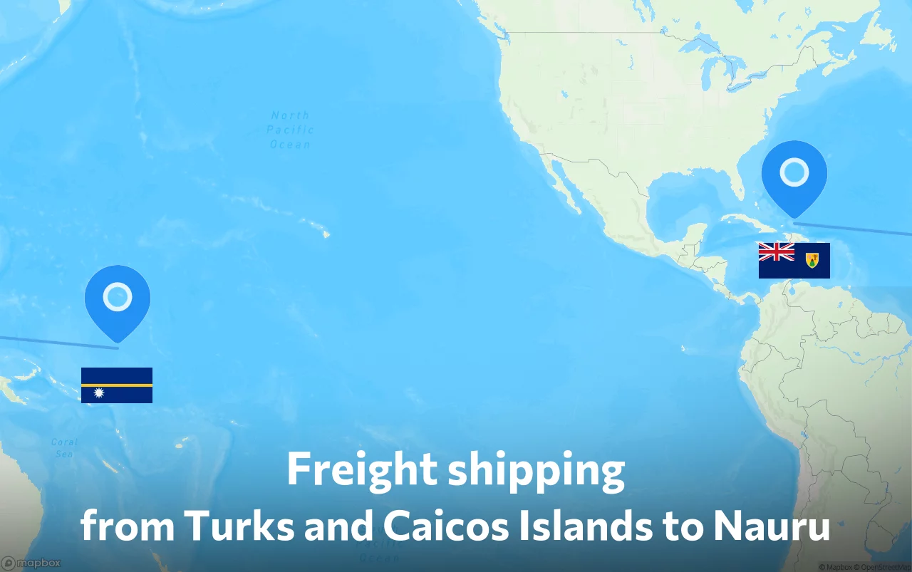 Shipping route from Turks and Caicos Islands to Nauru