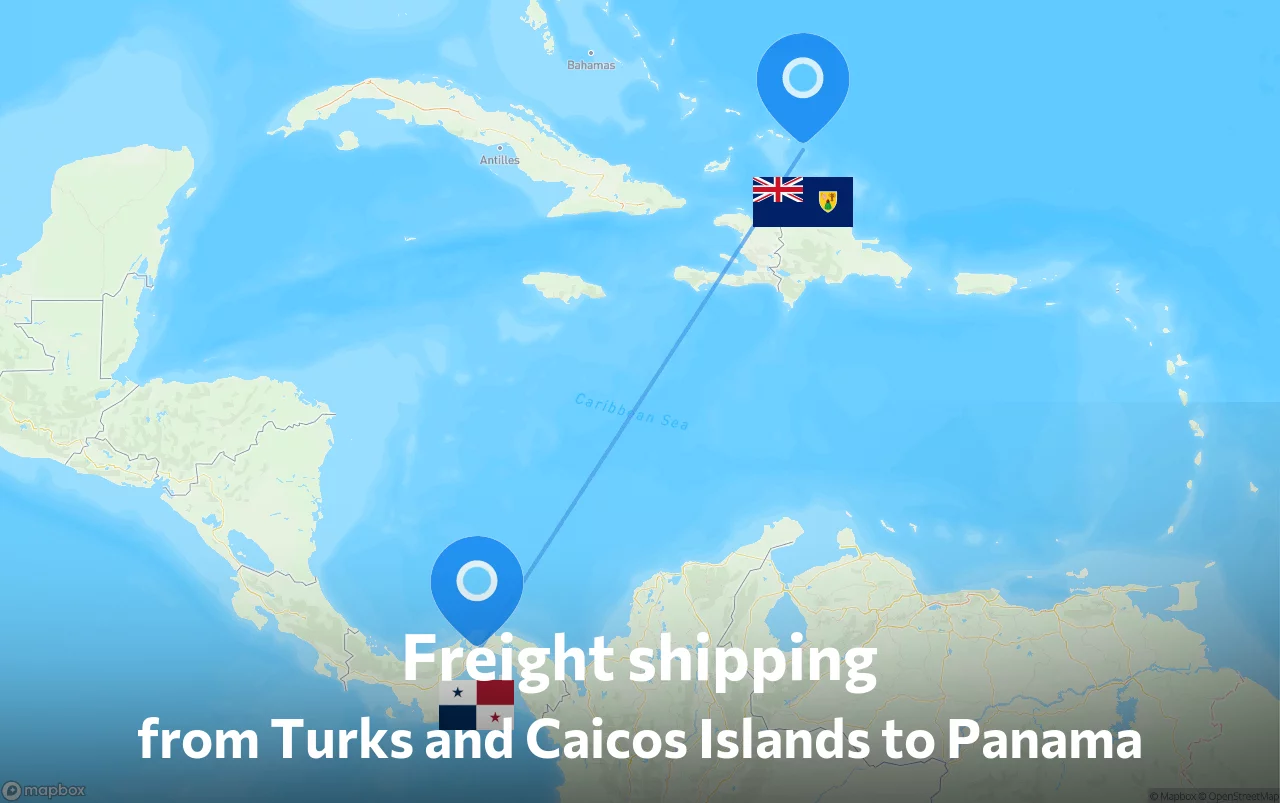 Shipping route from Turks and Caicos Islands to Panama