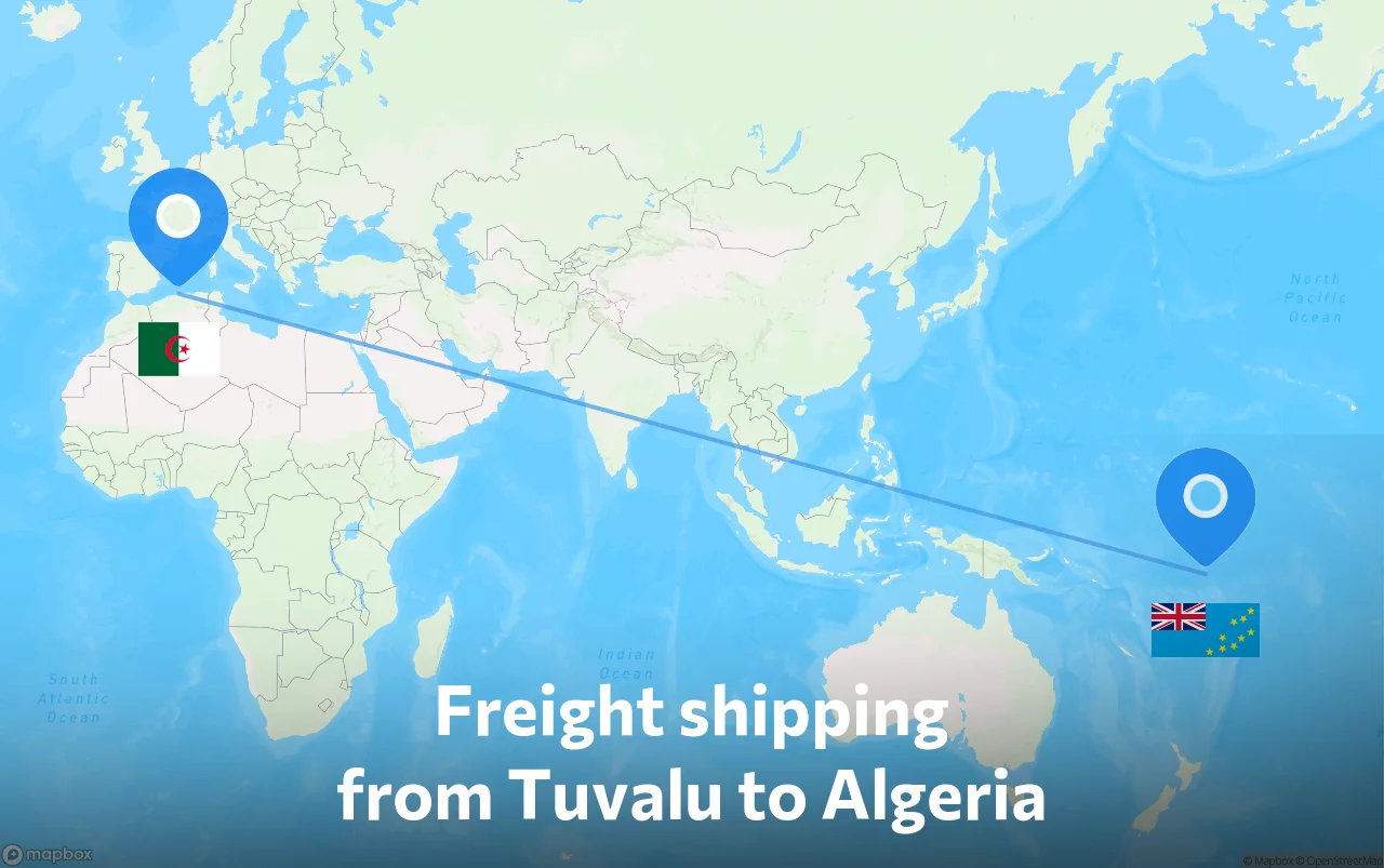 Shipping route from Tuvalu to Algeria