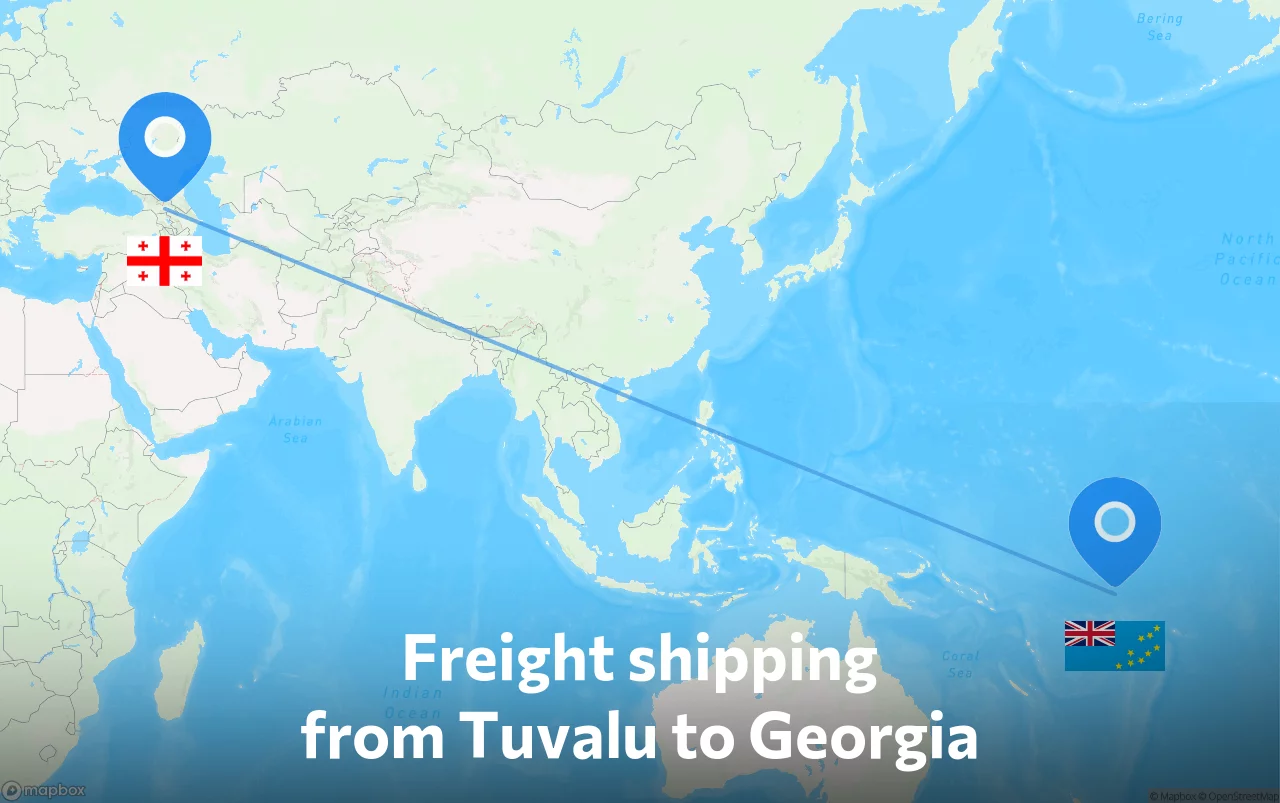Shipping route from Tuvalu to Georgia