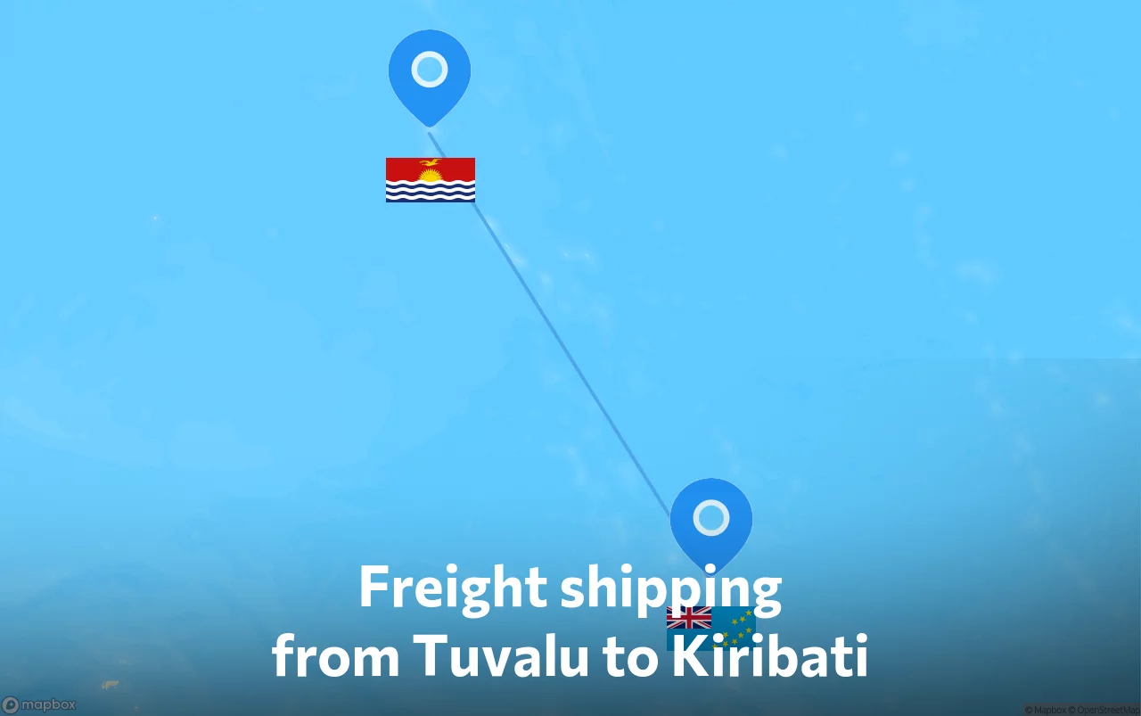 Shipping route from Tuvalu to Kiribati