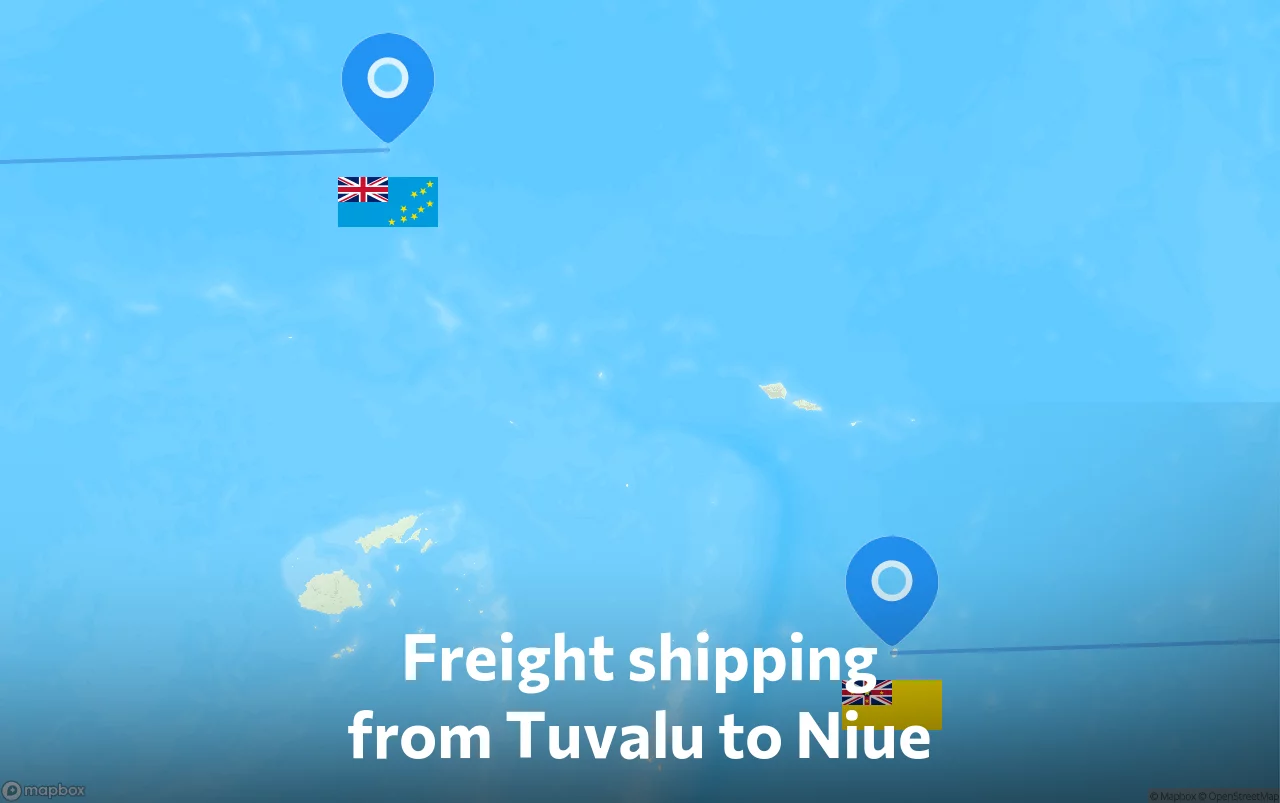 Shipping route from Tuvalu to Niue