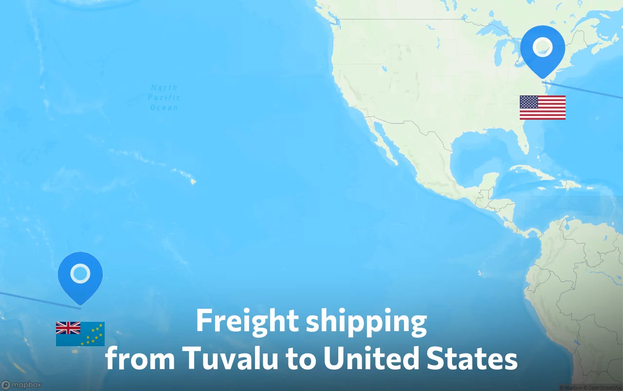 Shipping route from Tuvalu to United States