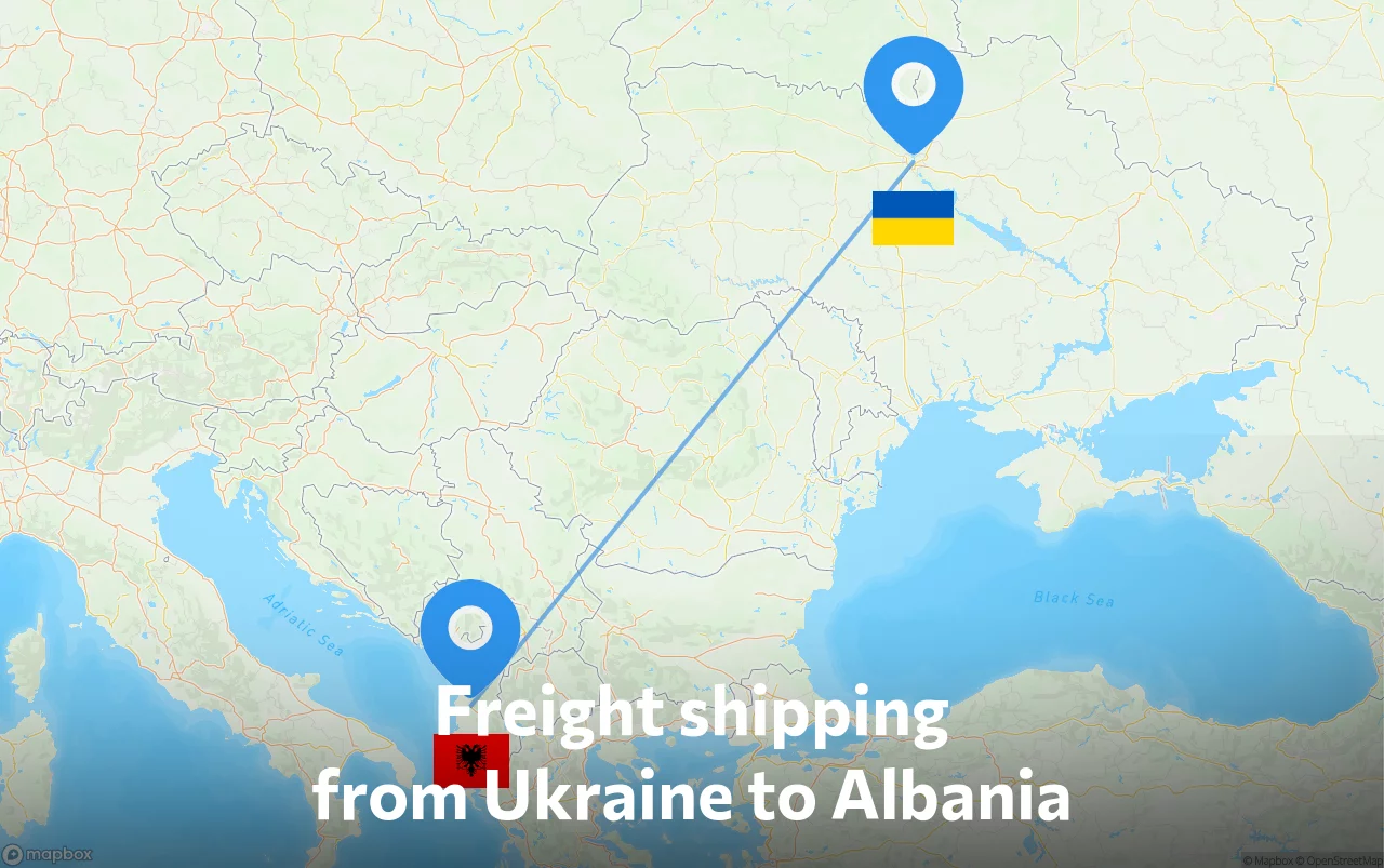 Shipping route from Ukraine to Albania