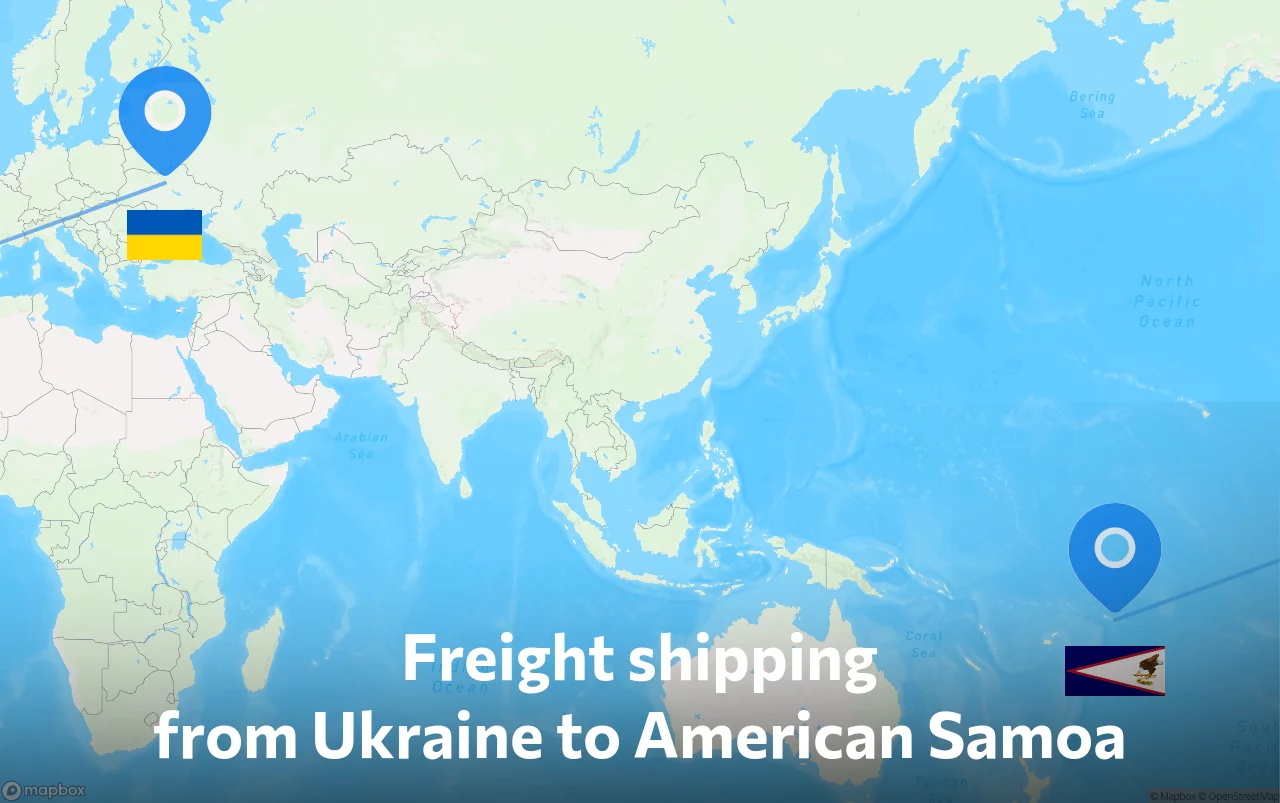 Shipping route from Ukraine to American Samoa