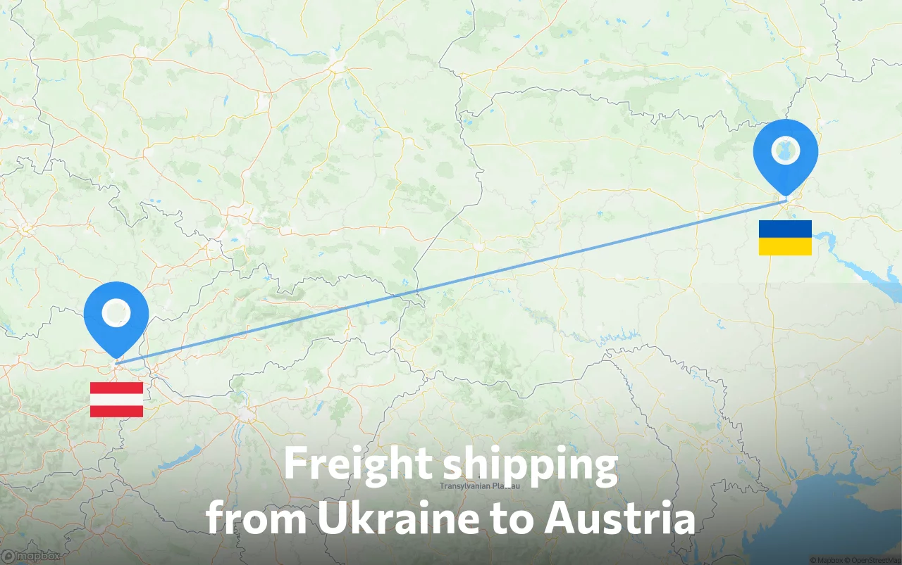 Shipping route from Ukraine to Austria