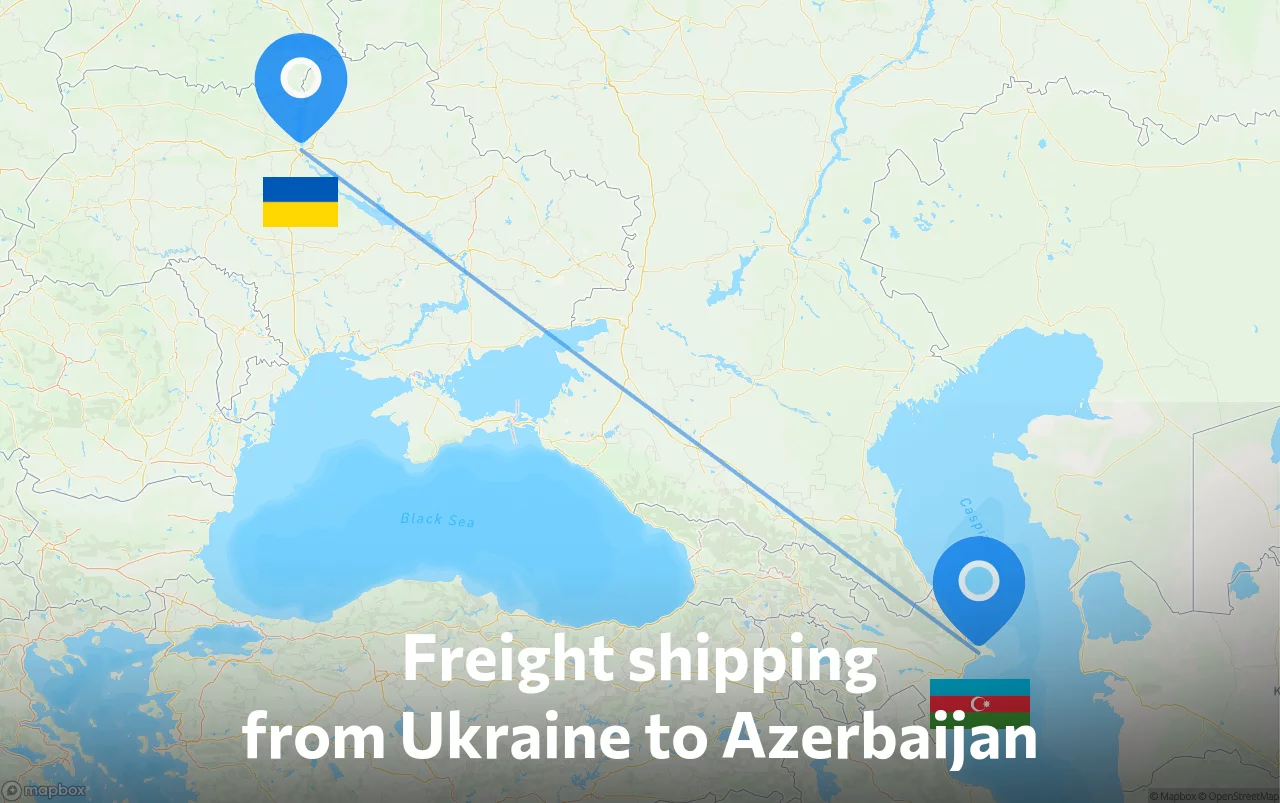Shipping route from Ukraine to Azerbaijan