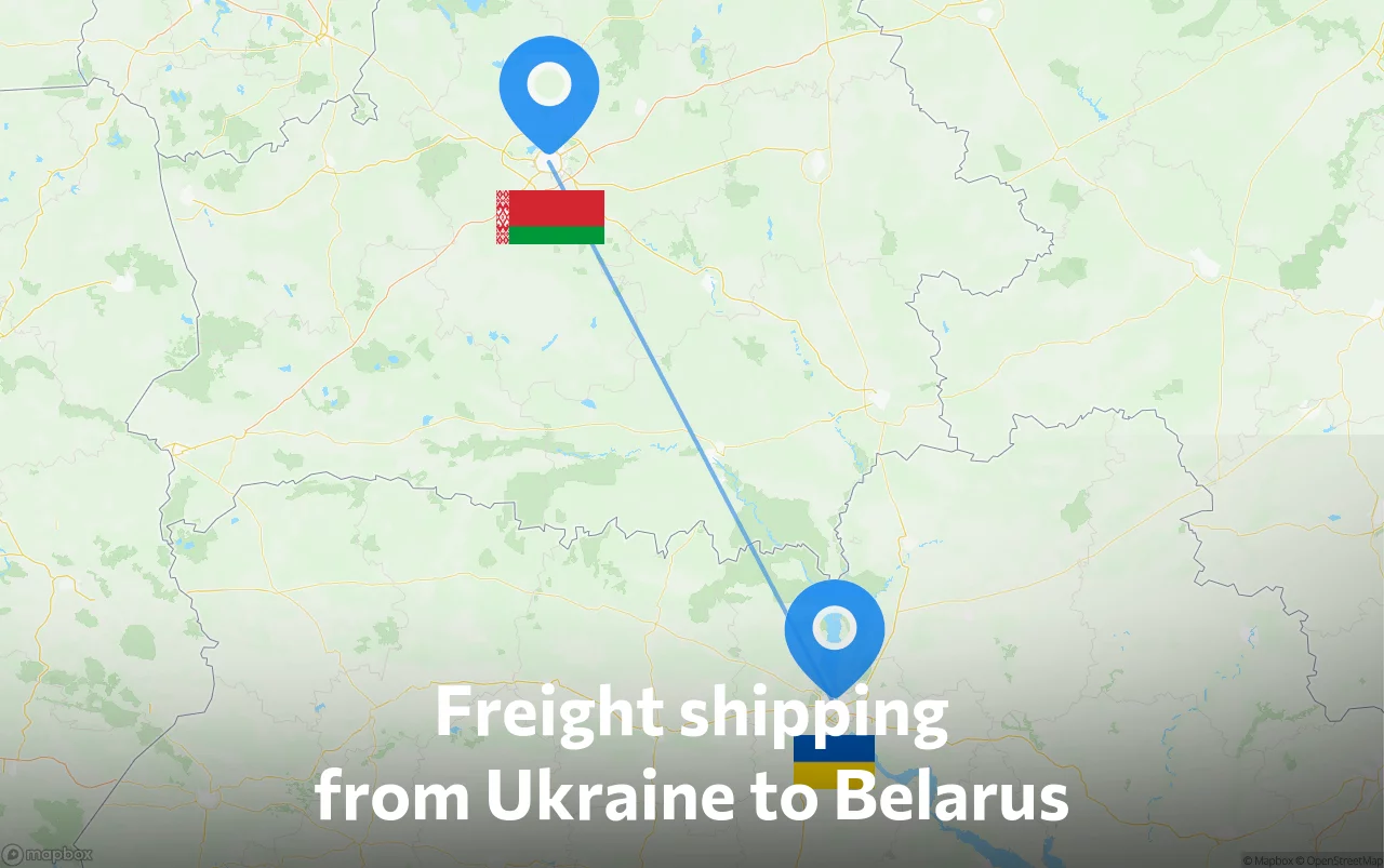 Shipping route from Ukraine to Belarus