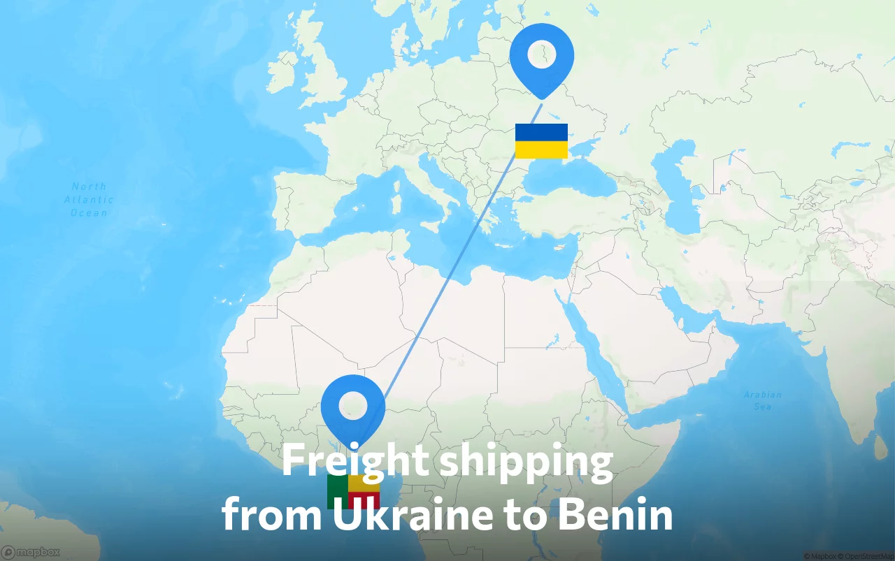 Shipping route from Ukraine to Benin