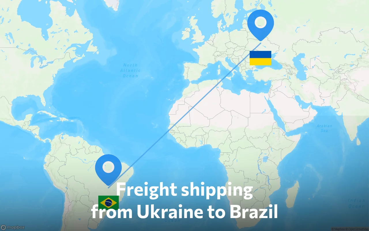 Shipping route from Ukraine to Brazil