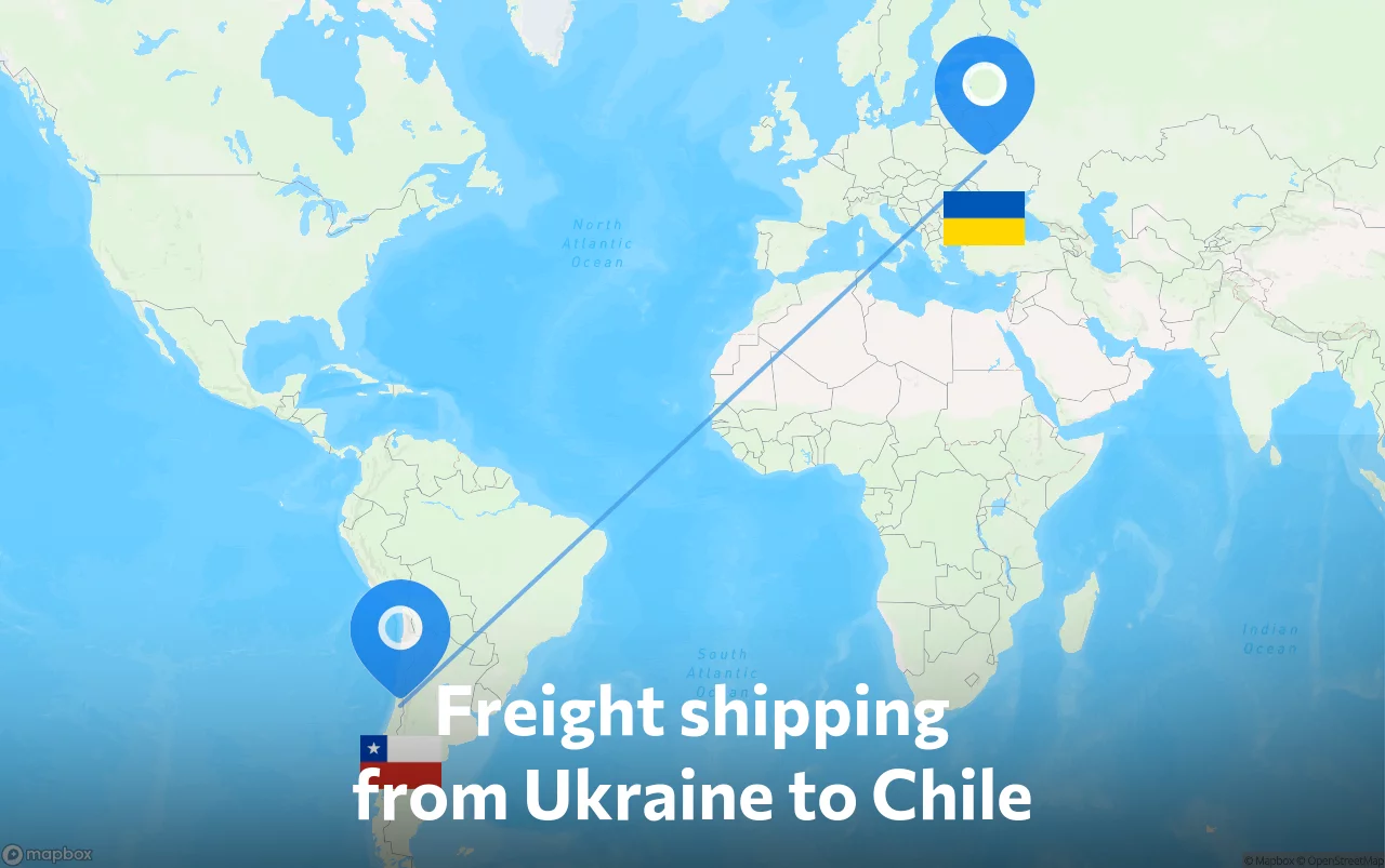 Shipping route from Ukraine to Chile