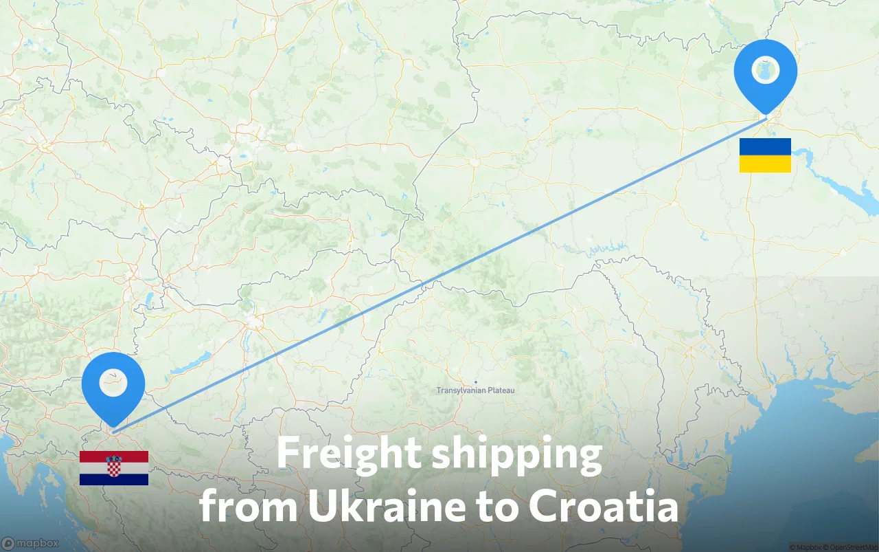 Shipping route from Ukraine to Croatia