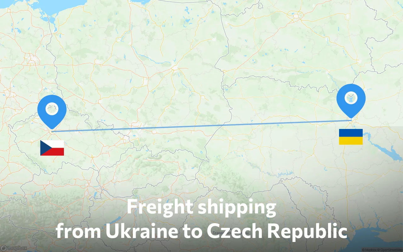Shipping route from Ukraine to Czech Republic