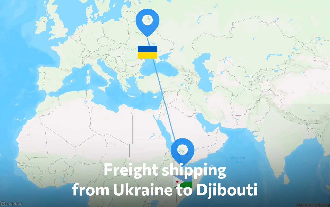 Shipping route from Ukraine to Djibouti