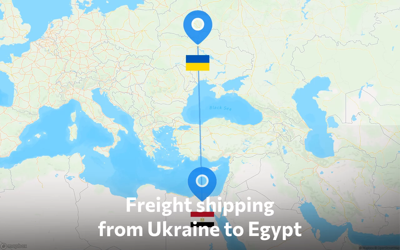 Shipping route from Ukraine to Egypt