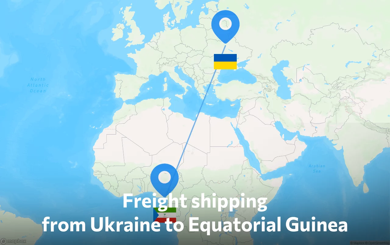 Shipping route from Ukraine to Equatorial Guinea