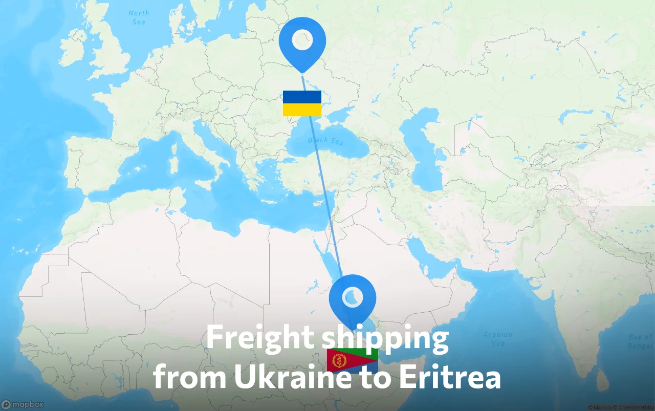 Shipping route from Ukraine to Eritrea