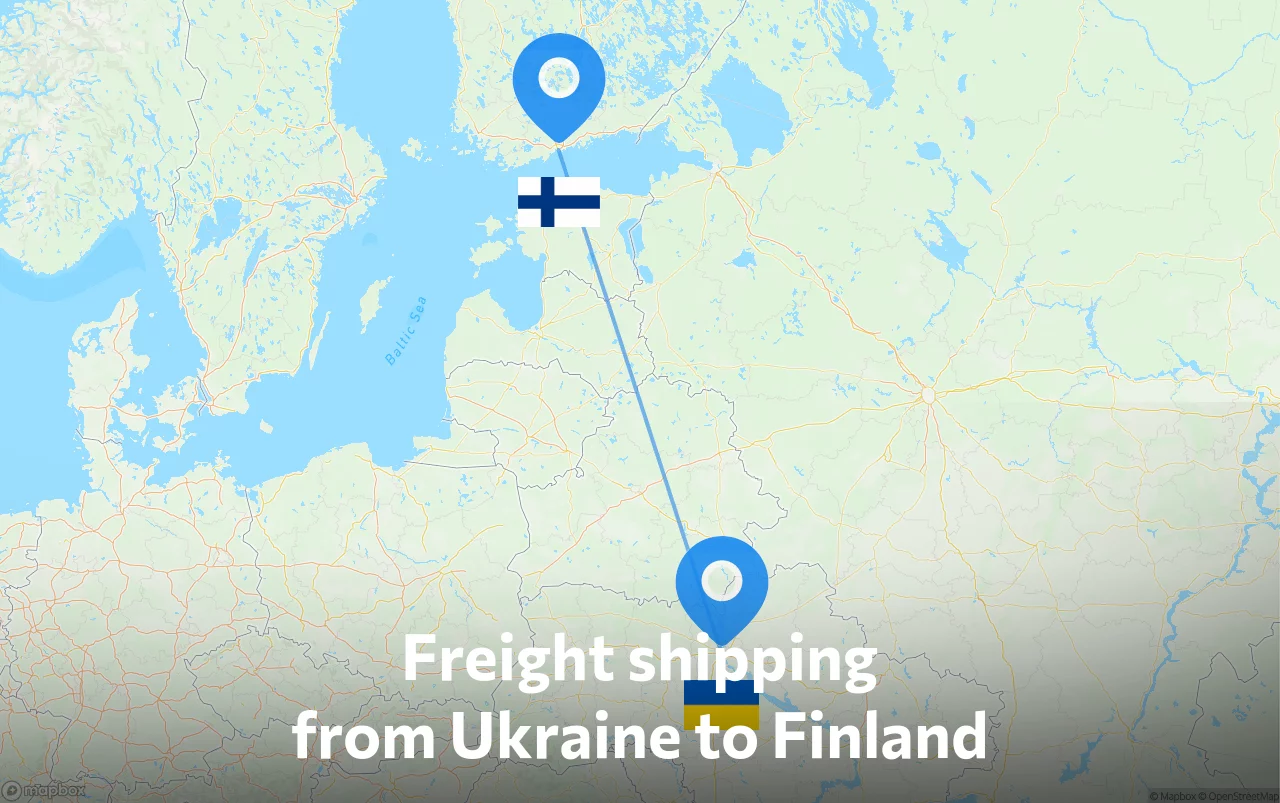 Shipping route from Ukraine to Finland
