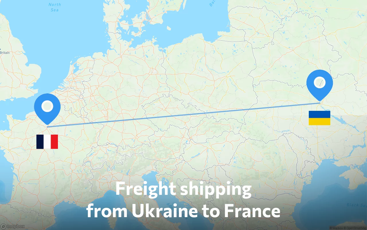 Shipping route from Ukraine to France