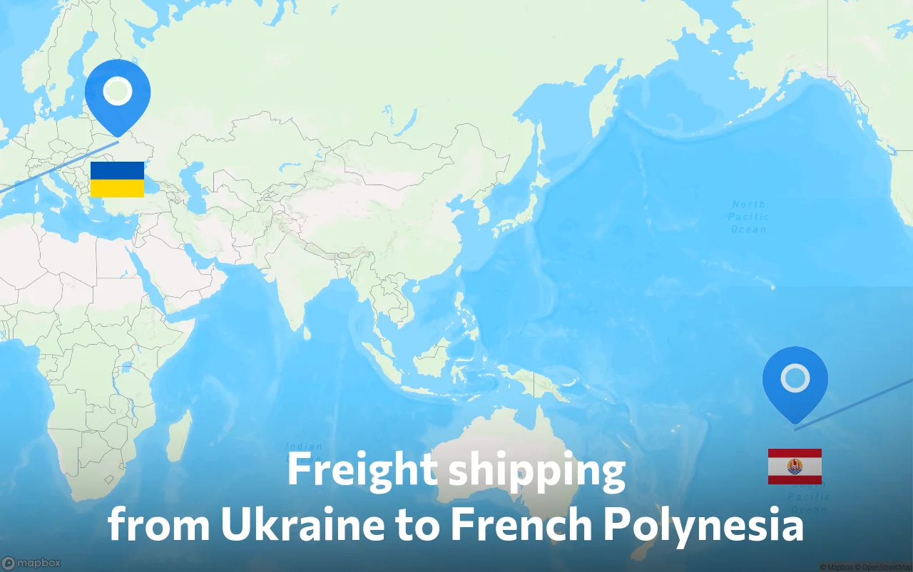 Shipping route from Ukraine to French Polynesia