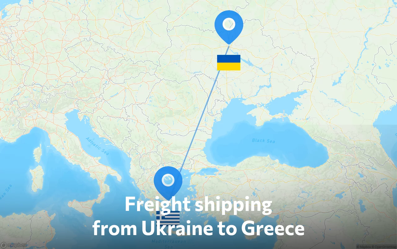 Shipping route from Ukraine to Greece