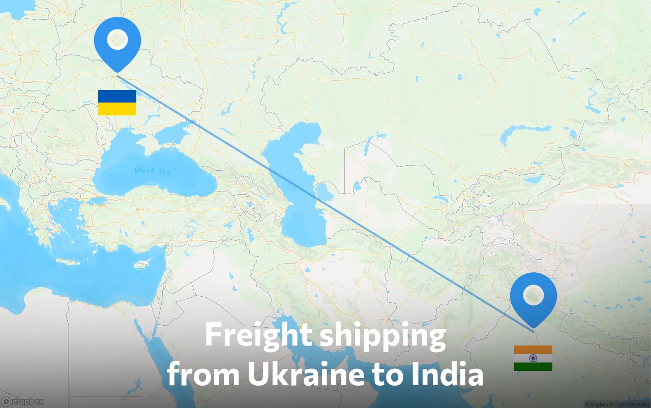 Shipping route from Ukraine to India