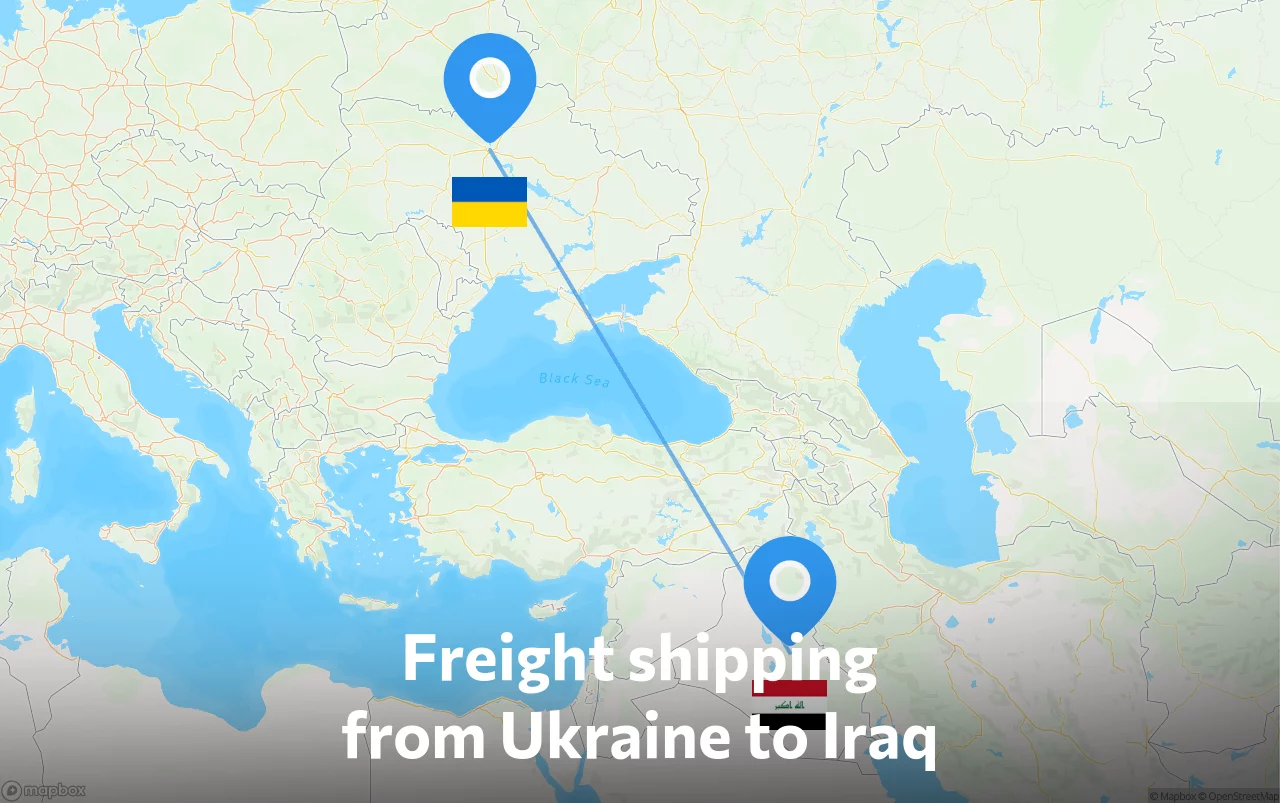 Shipping route from Ukraine to Iraq