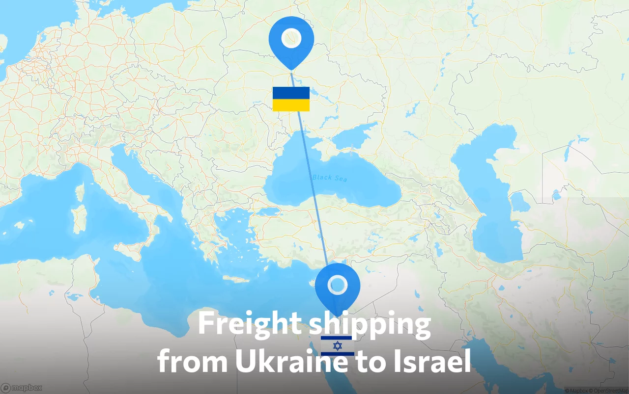Shipping route from Ukraine to Israel