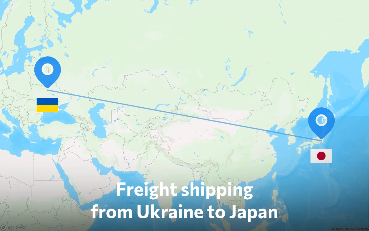 Shipping route from Ukraine to Japan