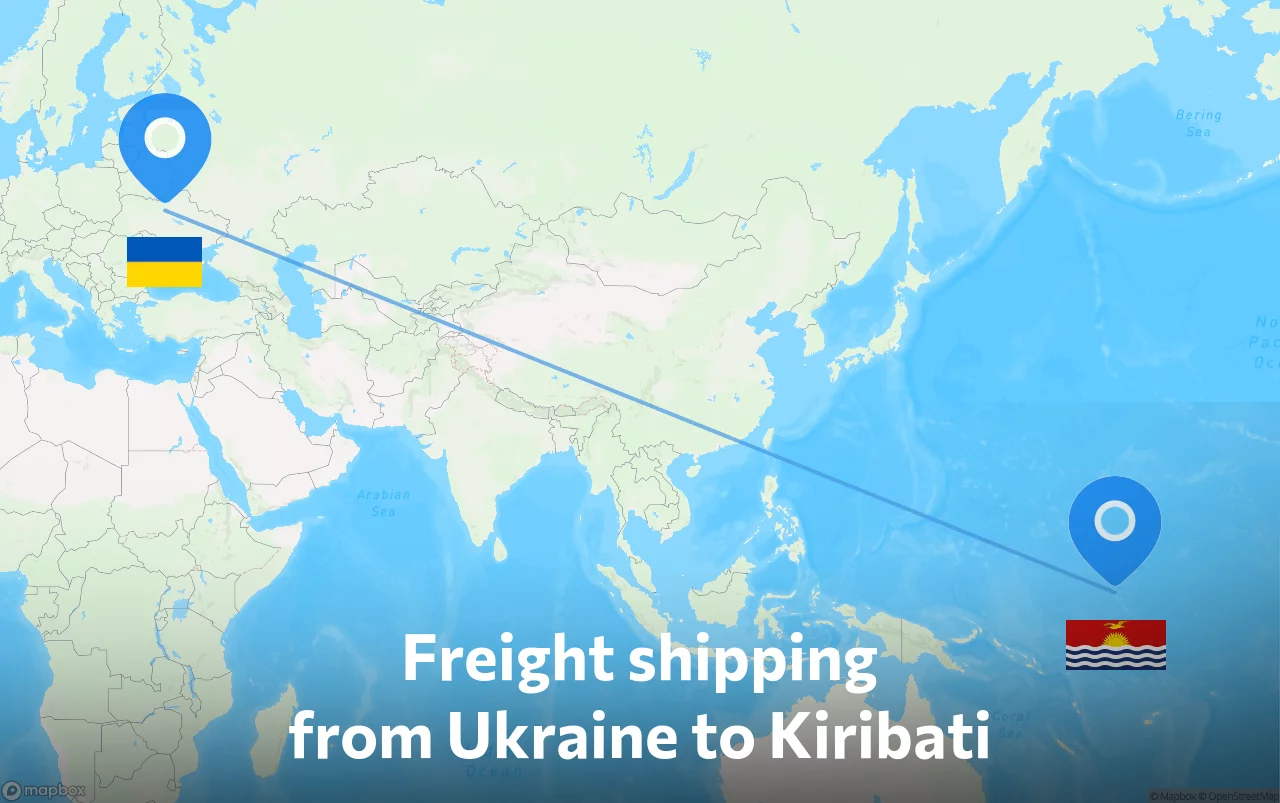 Shipping route from Ukraine to Kiribati