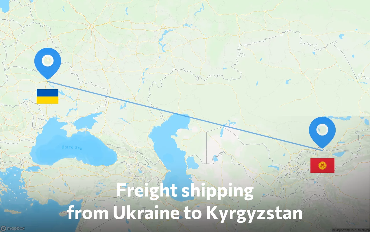 Shipping route from Ukraine to Kyrgyzstan