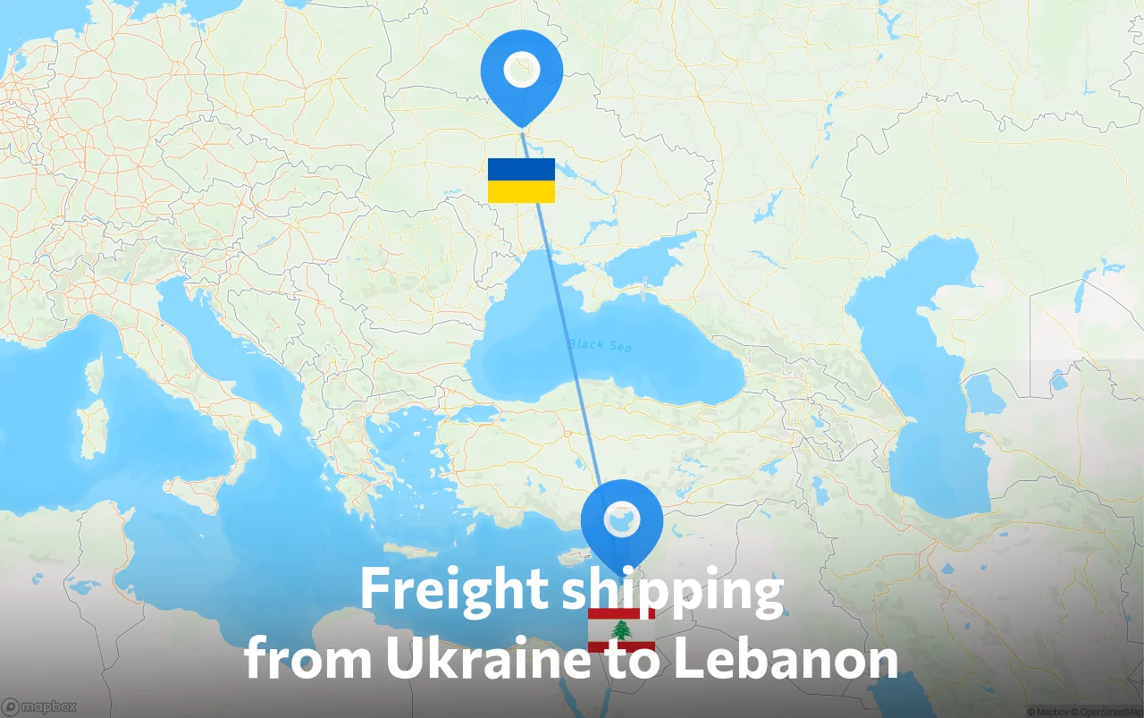 Shipping route from Ukraine to Lebanon